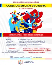 ¡Participa en la elección del Consejo Municipal de Cultura de Santiago de Tolú!